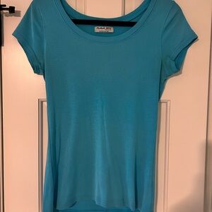 Michael Stars Blue Fitted Scoop Neck T-Shirt one size fits most